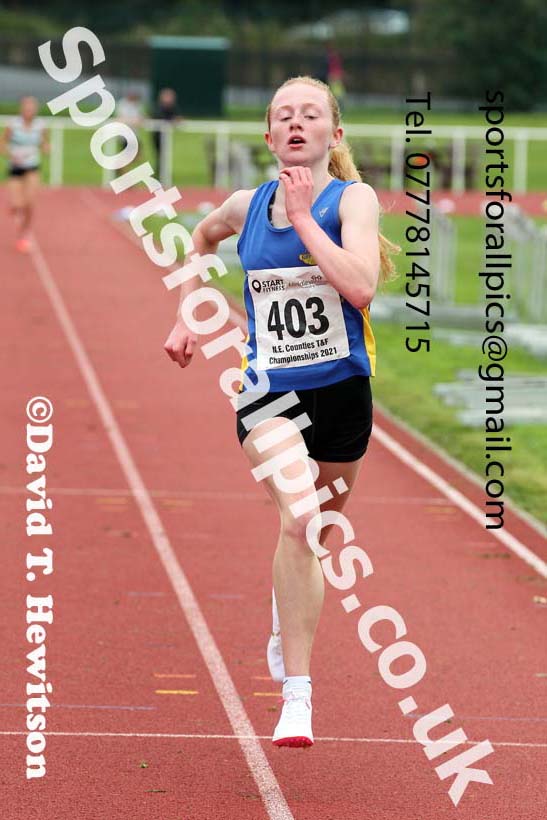 Women and Girls 3000 metres, 2021 North Eastern Track and Field Champs., Middesbrough. Photo: David T. Hewitson/Sports for All Pics